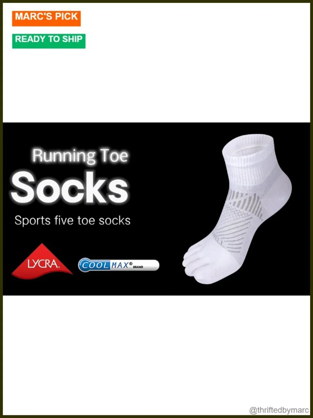 Toe Socks for Men and Women Coolmax Five Finger Athletic Running Socks Quarter